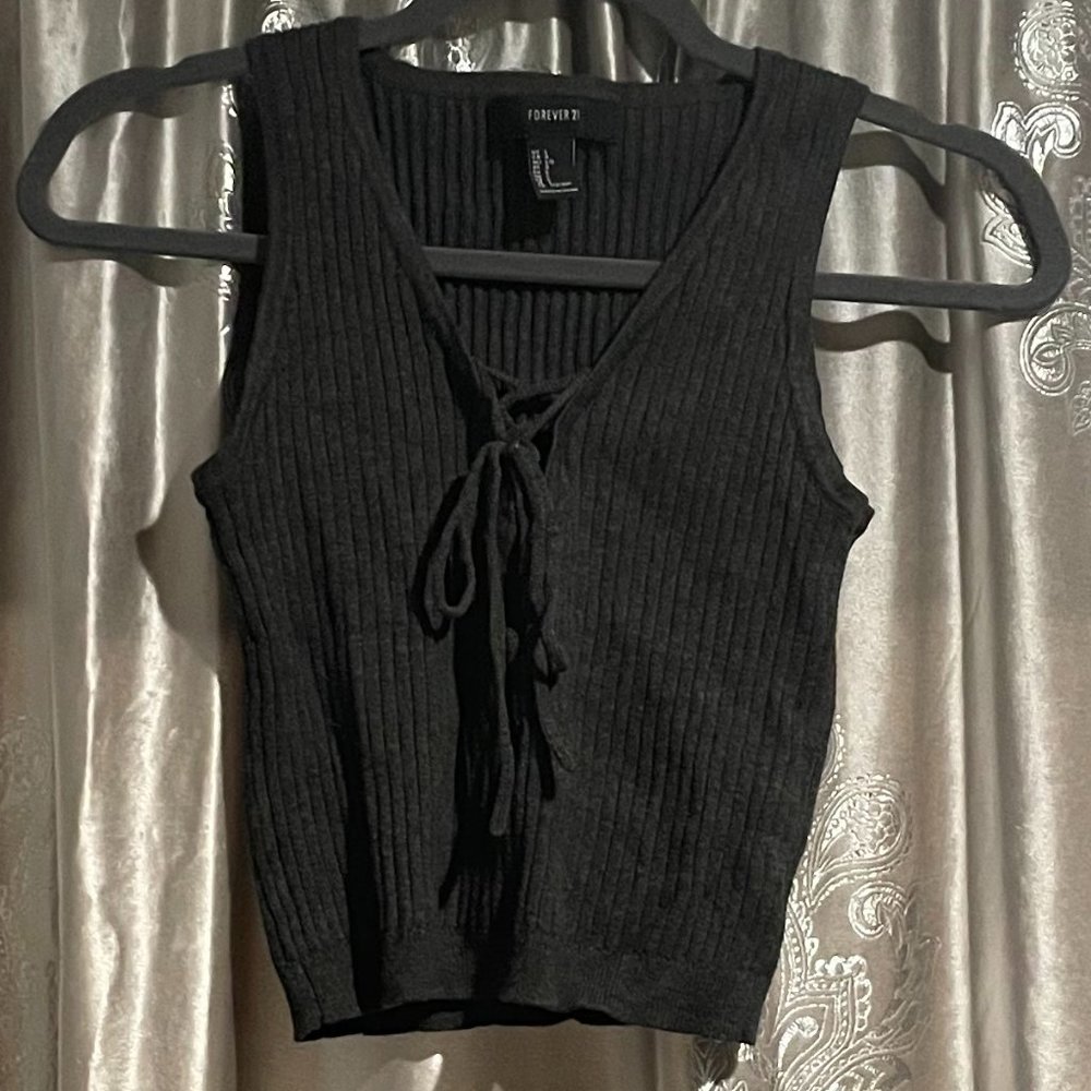 Juniors Forever 21 Gray Crop Top